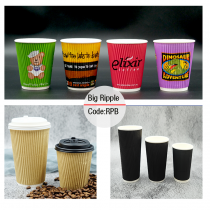 Hot drink disposable ripple paper coffee cup big ripple E flute