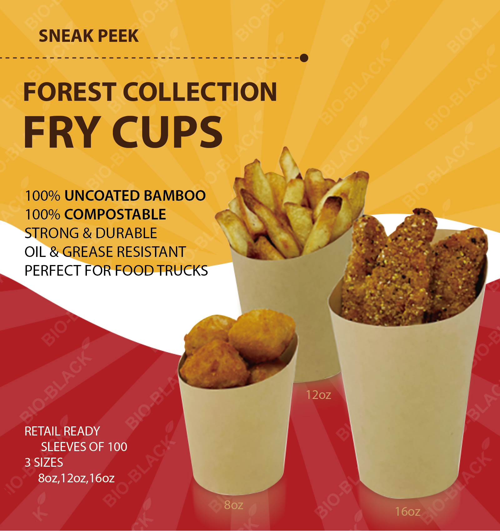 plastic-free paper fries cup